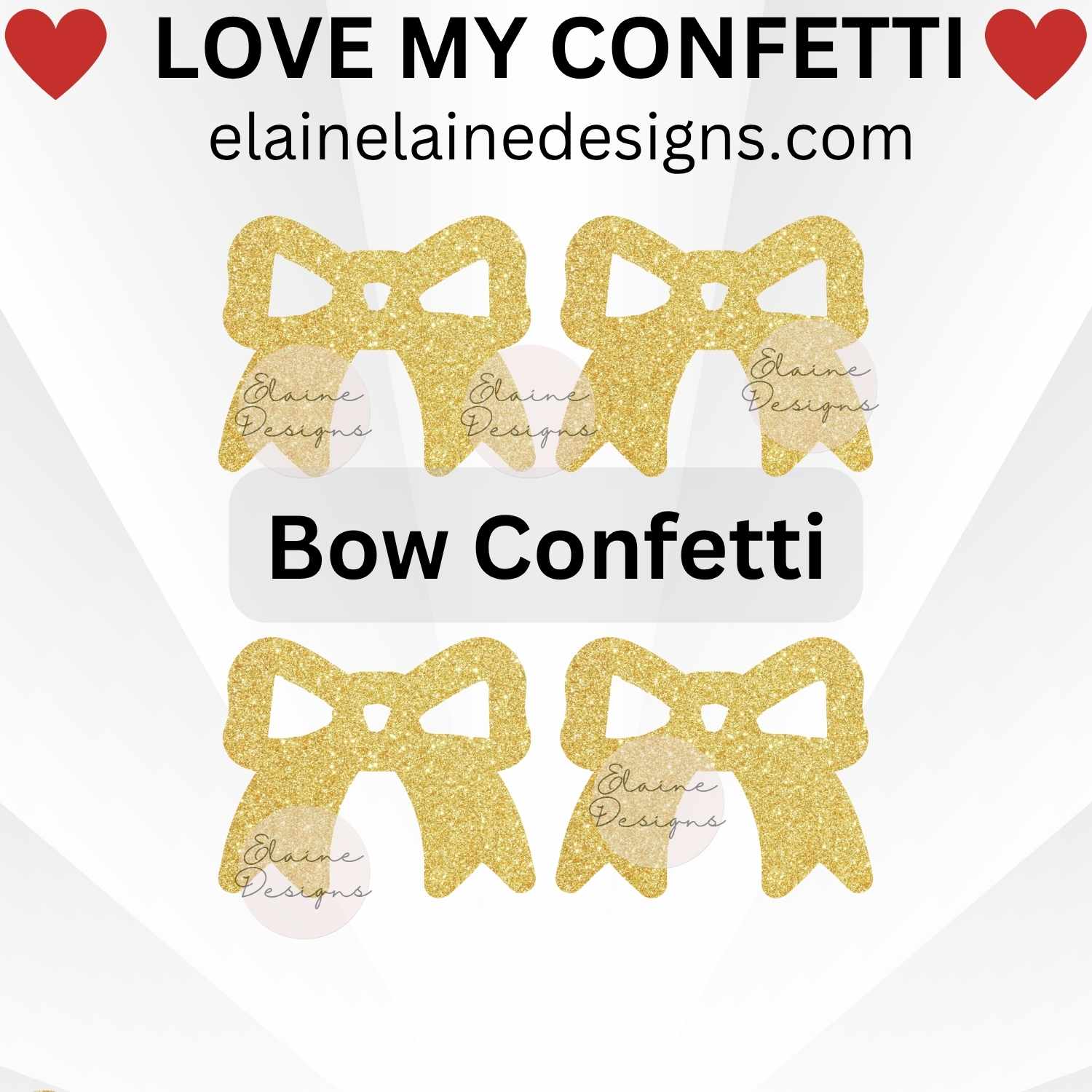 Bow confetti set with 50 cutouts in your chosen size and color. Made from premium glitter cardstock, perfect for baby showers, gender reveals, girl birthday parties, tea parties, or scrapbooking. Use as table scatter, invitation fillers, or party decorations. Sizes in images are not to scale – please refer to size options.
