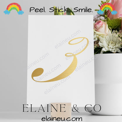 Brushed gold vinyl number decals featuring shiny metallic gold finish. Perfect for wedding table numbers, birthdays, parties, and event decor. Made from waterproof, UV-resistant vinyl. Easy to apply on glass, acrylic, or wood surfaces. Choose your quantity and customize your numbers.