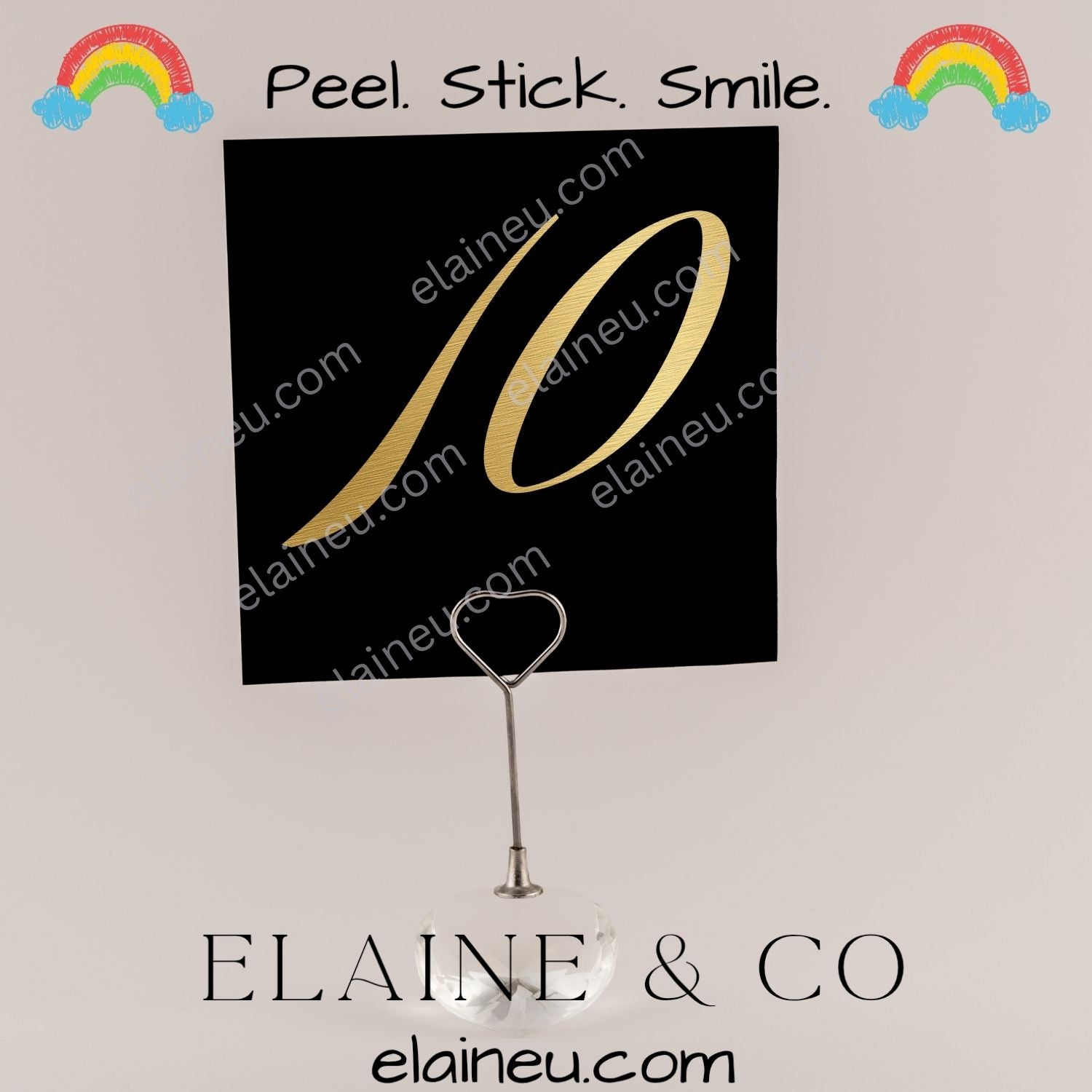 Brushed gold vinyl number decals featuring shiny metallic gold finish. Perfect for wedding table numbers, birthdays, parties, and event decor. Made from waterproof, UV-resistant vinyl. Easy to apply on glass, acrylic, or wood surfaces. Choose your quantity and customize your numbers.
