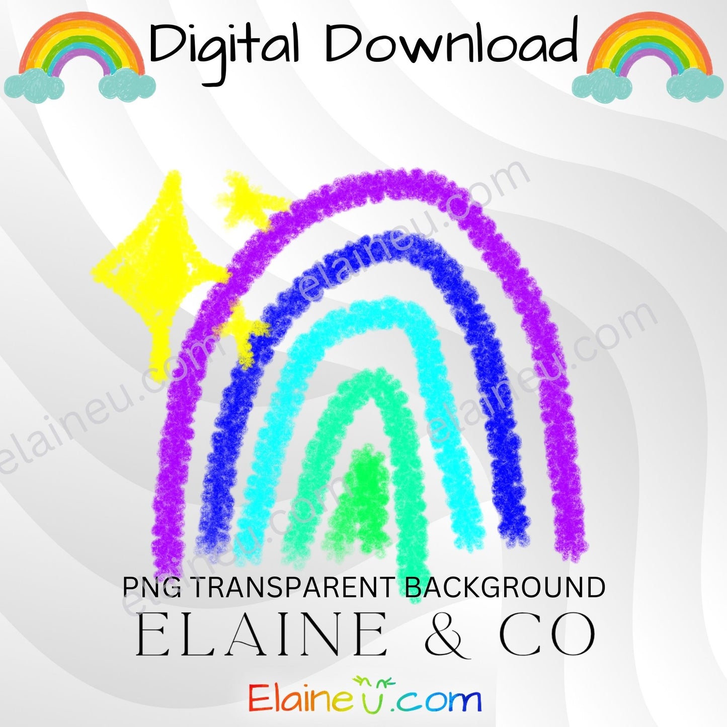 handdrawn crayon clipart for spring - ladybug, butterflies, bees, hearts, flowers, mushrooms, rainbow, leafs, bird