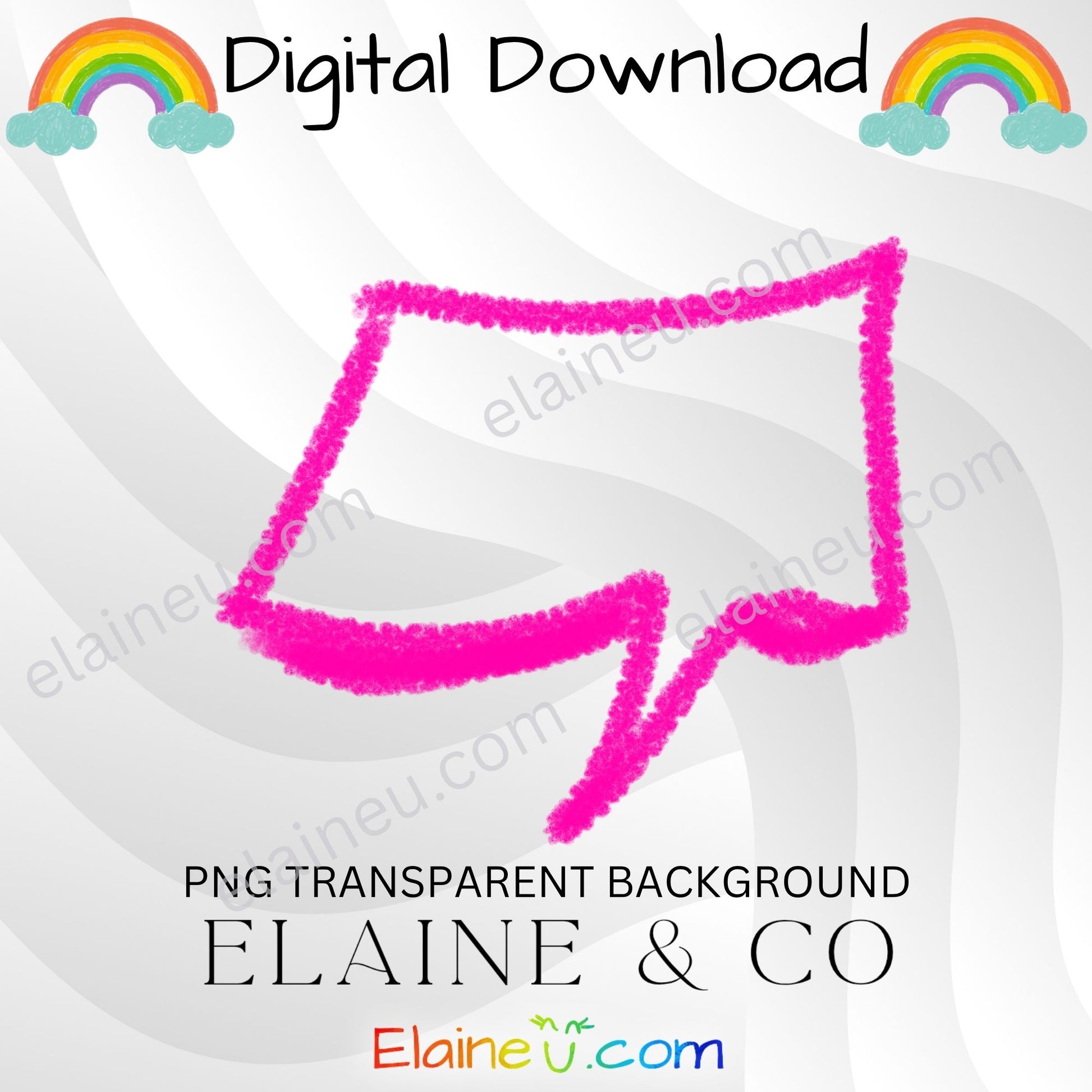 Pink star shape on a transparent background with 'Elaine & Co' branding.
