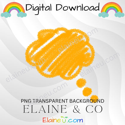 Handdrawn crayon clipart - speech bubbles in png and jpg format.  There are 30 different handdrawn crayon speech bubbles