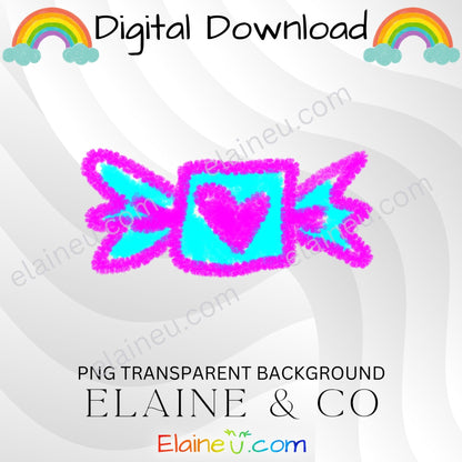 handdrawn crayon clipart - candies, candy, lollipop, gummy bears, gummy worms, candy necklaces, nerd clusters