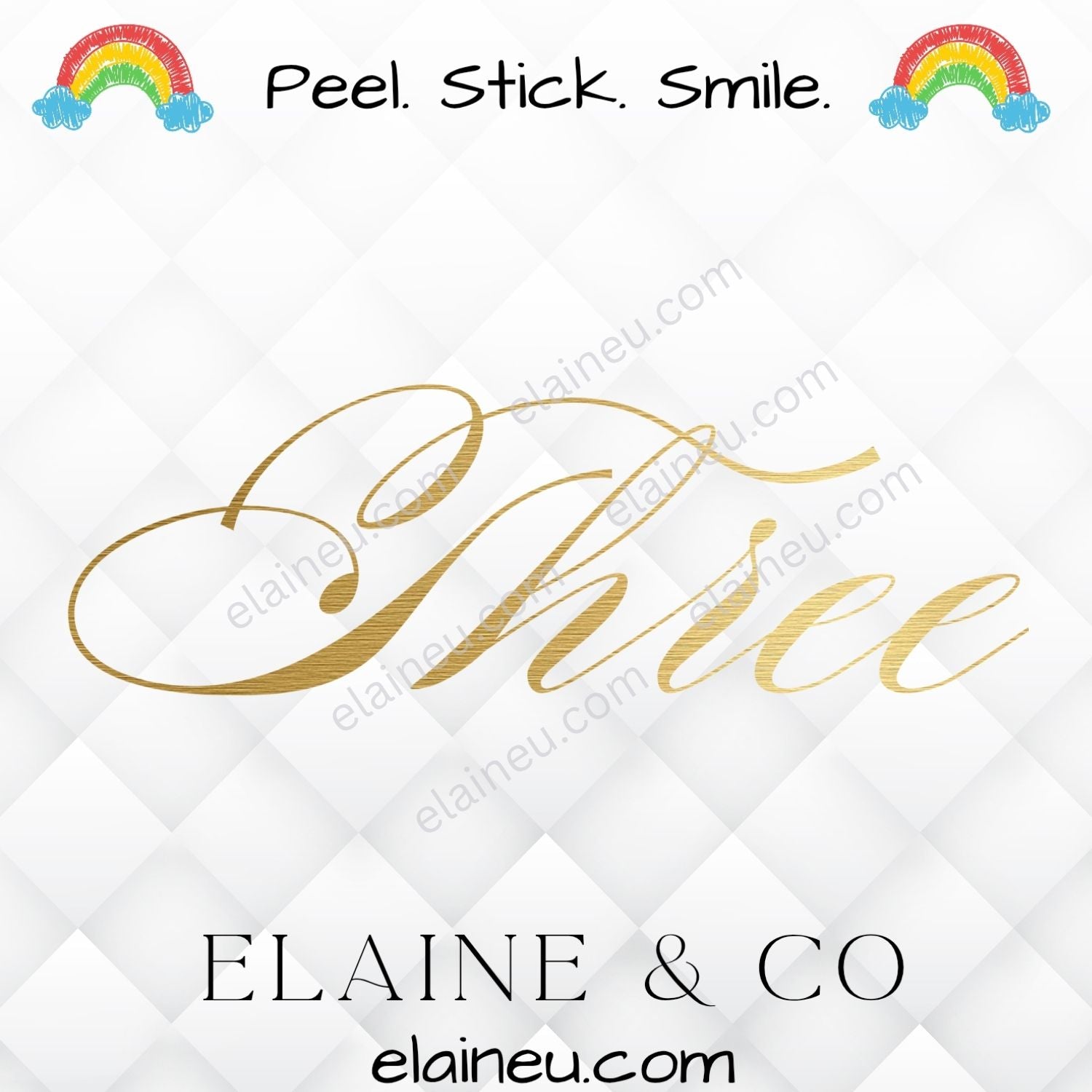 Brushed gold vinyl number word decals with words like “one,” “two,” and “three.” Perfect for weddings, table decor, parties, and crafts. Made from waterproof, UV-resistant vinyl with a metallic gold finish. Easy to apply on glass, acrylic, or wood. Sizes shown not to scale – refer to listing options.