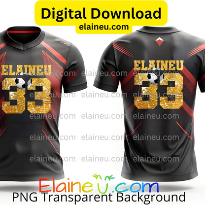 Custom Text Soccer Numbers | Distressed Varsity Font with Soccer Ball | PNG & JPG | Digital Download, EU-N-674