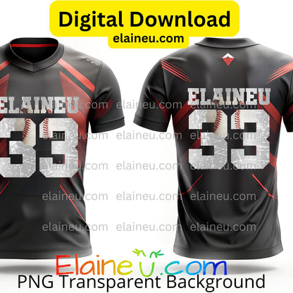 Custom Varsity Baseball & Softball Numbers | Grunge & Distressed Sports Style with Ball | PNG & JPG | Digital Download, EU-N-675
