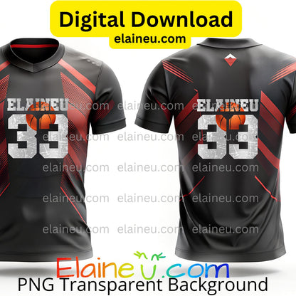 Custom Varsity Basketball Numbers | Grunge Distressed Sports Numbers with Ball | PNG JPG Digital Download, EU-N-676