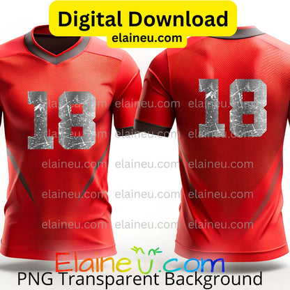 Metallic Silver Varsity Numbers | Grunge Distressed Bold Style Sports Numbers | PNG JPG Digital Download, EU-N-686