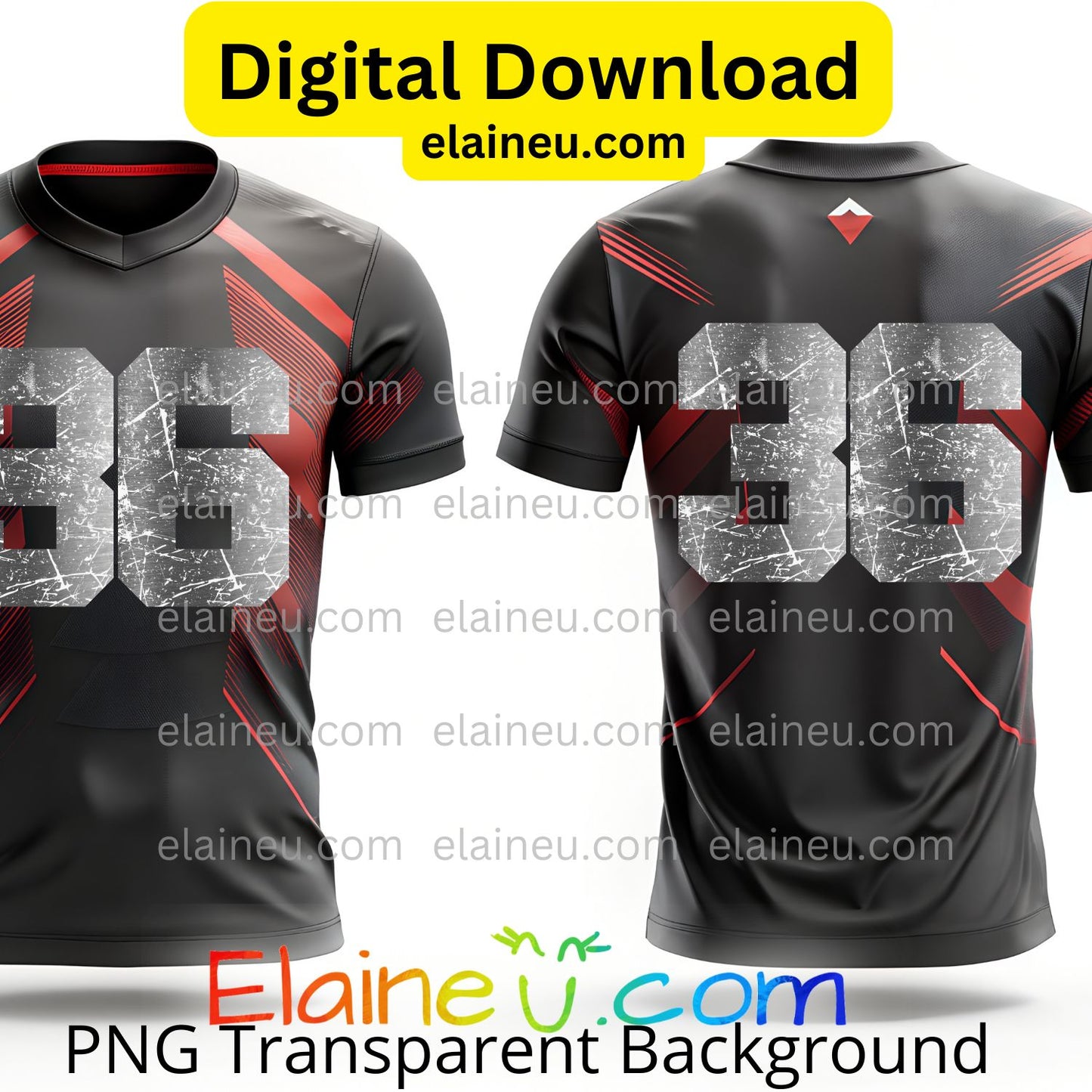 Metallic Silver Varsity Numbers | Grunge Distressed Bold Style Sports Numbers | PNG JPG Digital Download, EU-N-686