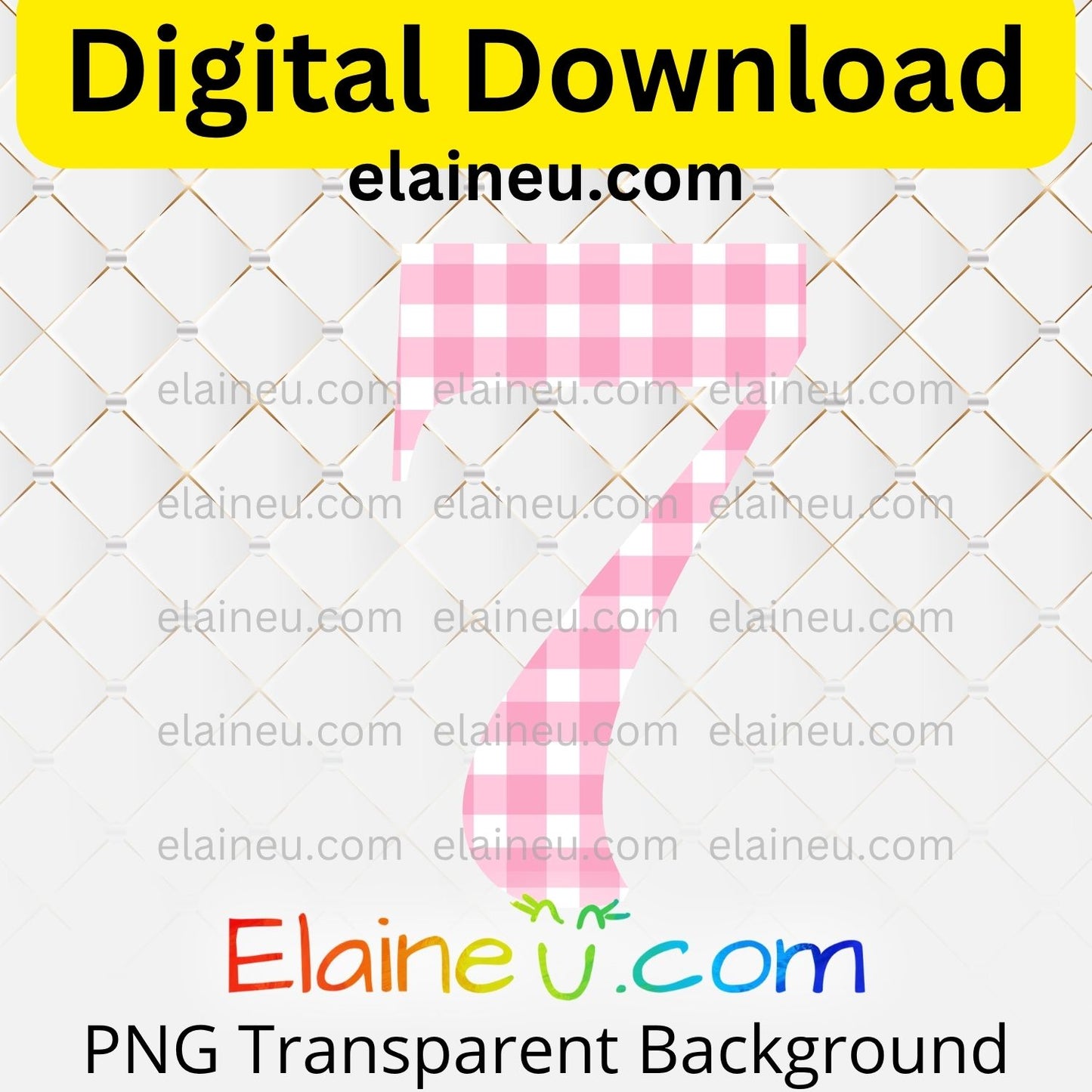 Pink gingham elegant numbers digital download set including 0–9 in a soft gingham pattern with a classic, stylish look. Mix and match numbers to create ages, years, or table numbers for birthdays, weddings, baby showers, parties, or milestone celebrations. Printable clipart files provided in high-resolution 300 DPI PNG with transparent backgrounds and JPG with white backgrounds