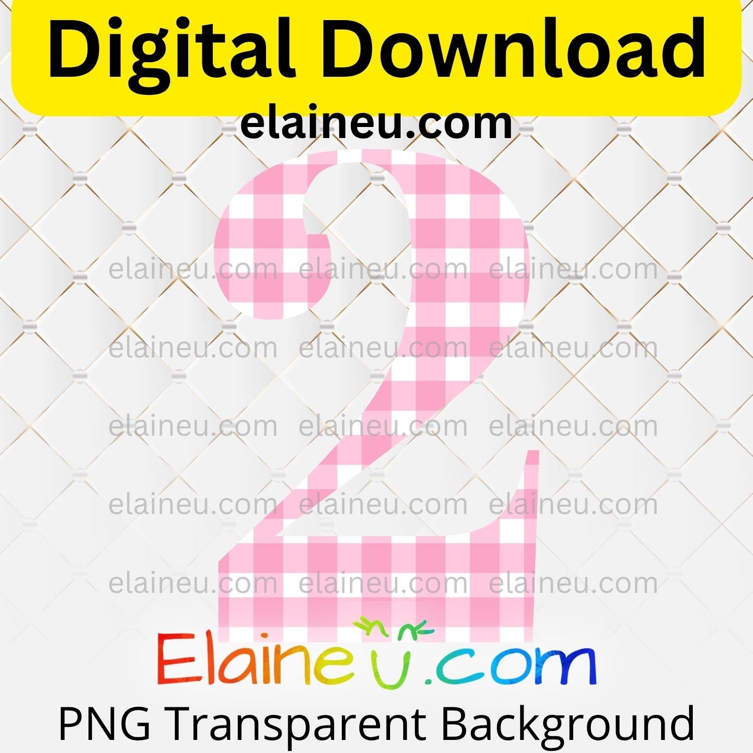 Pink gingham elegant numbers digital download set including 0–9 in a soft gingham pattern with a classic, stylish look. Mix and match numbers to create ages, years, or table numbers for birthdays, weddings, baby showers, parties, or milestone celebrations. Printable clipart files provided in high-resolution 300 DPI PNG with transparent backgrounds and JPG with white backgrounds