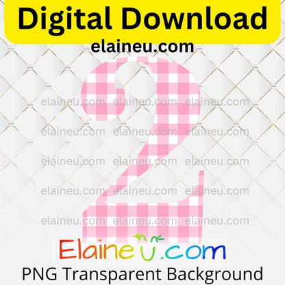Pink gingham elegant numbers digital download set including 0–9 in a soft gingham pattern with a classic, stylish look. Mix and match numbers to create ages, years, or table numbers for birthdays, weddings, baby showers, parties, or milestone celebrations. Printable clipart files provided in high-resolution 300 DPI PNG with transparent backgrounds and JPG with white backgrounds