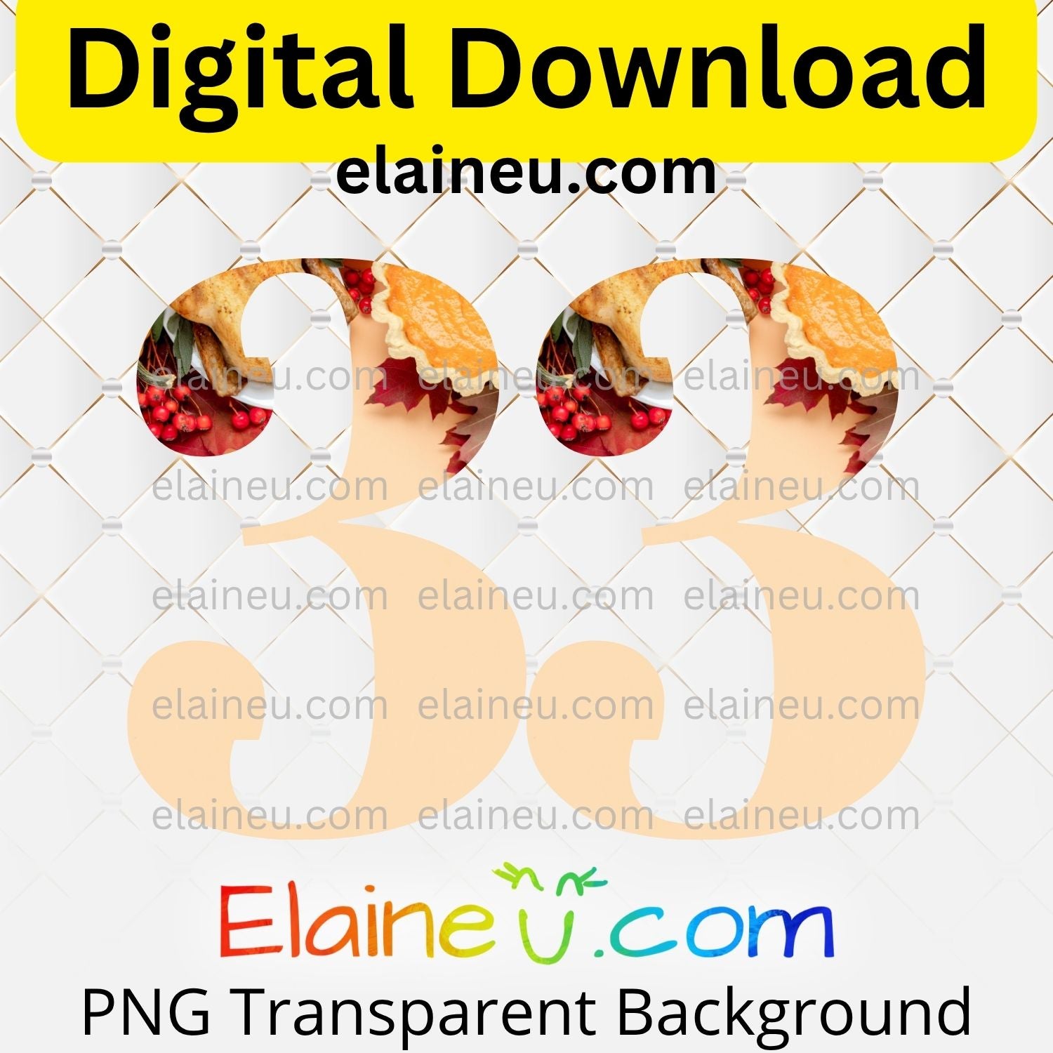 Thanksgiving numbers clipart, peach tone with pumpkin pie, cranberries, turkey accents decorating the top of each number.  Thanksgiving numbers printable, numbers png, numbers jpg, numbers clipart, 0-9 numbers included