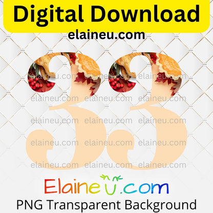 Thanksgiving numbers clipart, peach tone with pumpkin pie, cranberries, turkey accents decorating the top of each number.  Thanksgiving numbers printable, numbers png, numbers jpg, numbers clipart, 0-9 numbers included