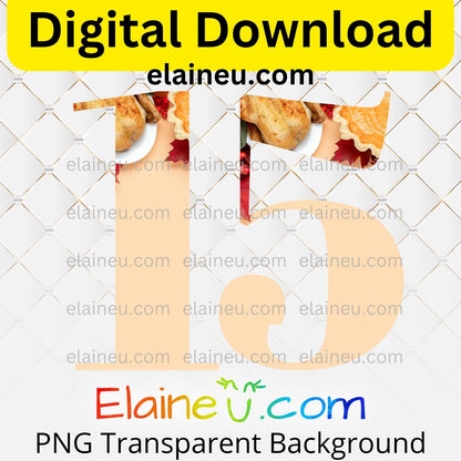 Promotional graphic for digital download with food images and branding on a white background.