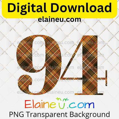 Thanksgiving plaid numbers digital download set featuring 0–9 in rustic autumn plaid patterns with warm fall colors like brown, dark red, and earthy tones. Each number is approx. 5x5 inches, provided in high-resolution 300 DPI PNG with transparent backgrounds and JPG with white backgrounds. Perfect for Thanksgiving invitations, table numbers, party décor, banners, scrapbooking, journaling, DIY crafts, and holiday milestone decorations.