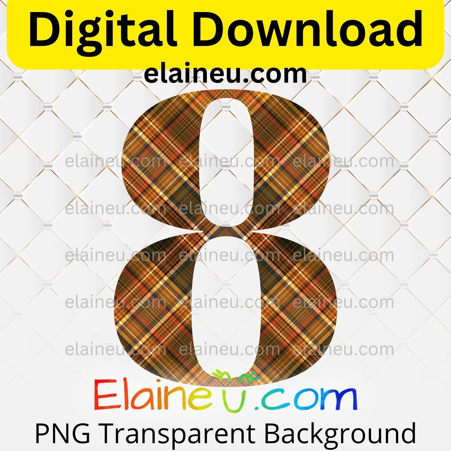 Thanksgiving plaid numbers digital download set featuring 0–9 in rustic autumn plaid patterns with warm fall colors like brown, dark red, and earthy tones. Each number is approx. 5x5 inches, provided in high-resolution 300 DPI PNG with transparent backgrounds and JPG with white backgrounds. Perfect for Thanksgiving invitations, table numbers, party décor, banners, scrapbooking, journaling, DIY crafts, and holiday milestone decorations.
