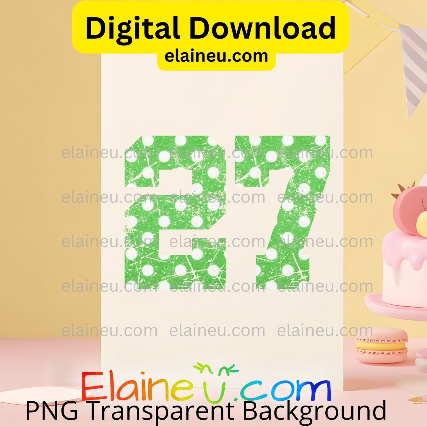 Green varsity sports numbers digital download featuring 0–9 in bright green with white polka dots and grunge distressed texture. Distressed areas are transparent to let backgrounds show through for a smooth, blended look. Includes 300 DPI PNG with transparent backgrounds and JPG with white backgrounds. Ideal for sports events, team shirts, invitations, table numbers, banners, and printable crafts. &nbsp;