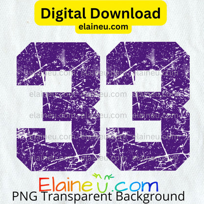 Purple grunge distressed sports numbers digital download set featuring 0–9 in a bold athletic style with a worn, textured finish. Each number is approx. 12x12 inches, provided in high-resolution 300 DPI PNG with transparent backgrounds and JPG with white backgrounds. Perfect for sports-themed designs, team projects, posters, apparel, scrapbooking, invitations, and DIY crafts. Vintage grunge aesthetic adds a rugged athletic feel to any project.