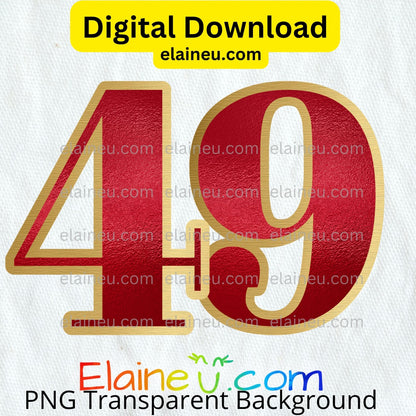 Red and Gold Metallic Numbers | Digital Download 0–9 | Elegant Number Clipart for Weddings, Holidays, and Events, EU-N-699