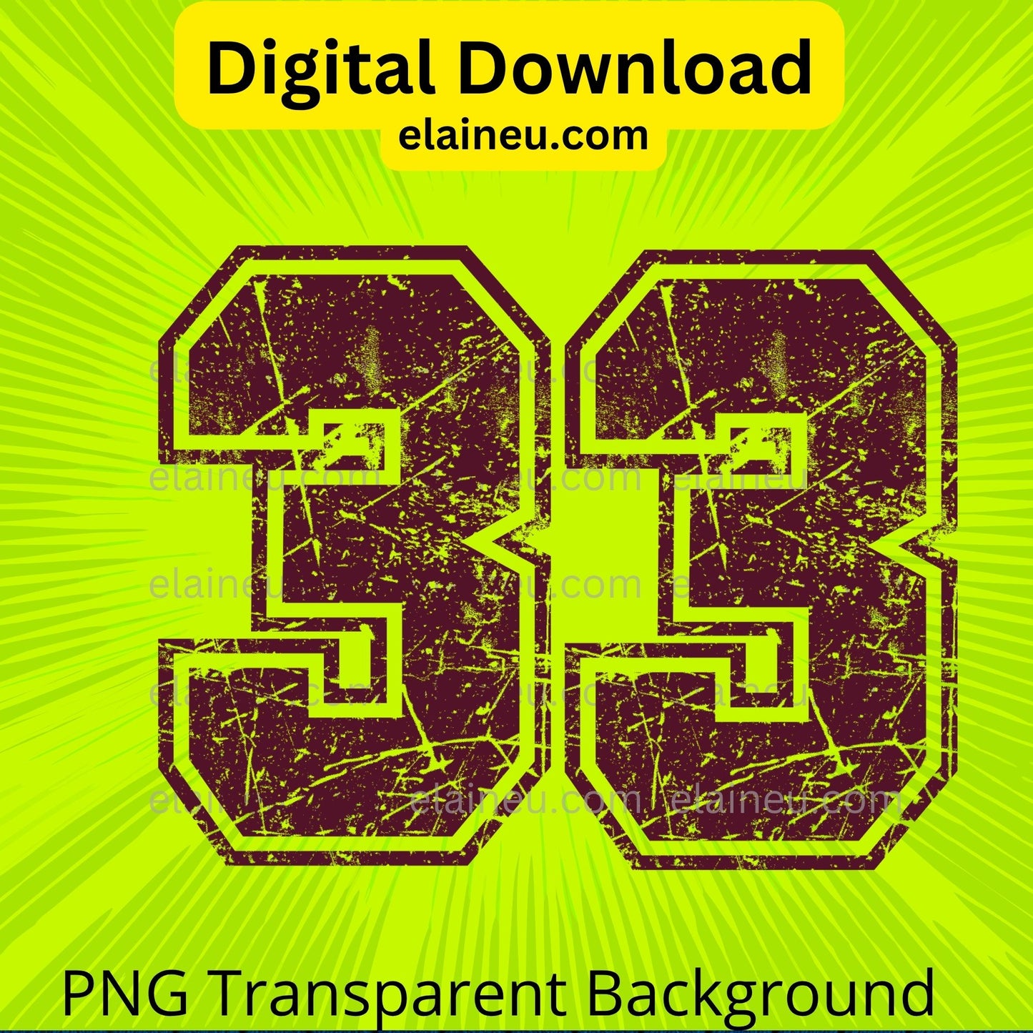 Burgundy Varsity Sports Numbers | Digital Download 0–9 | Outlined Distressed Grunge Athletic Number Clipart, EU-N-706