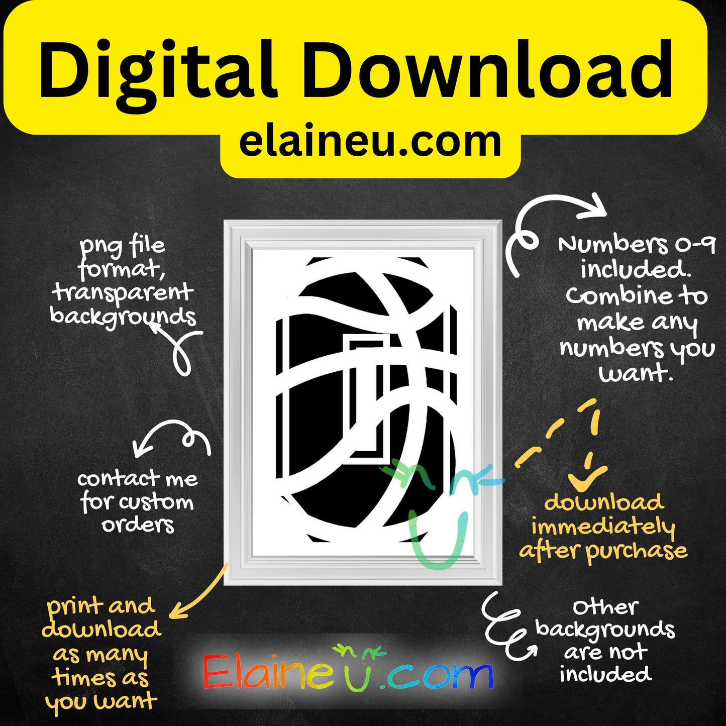 Basketball varsity sports numbers digital download featuring 0–9 in bold black with white basketball line details. Athletic varsity-style font ideal for sports projects, jerseys, posters, team banners, and party décor. Includes 300 DPI PNG with transparent backgrounds and JPG with white backgrounds. Perfect for basketball-themed events, designs, and digital crafts.