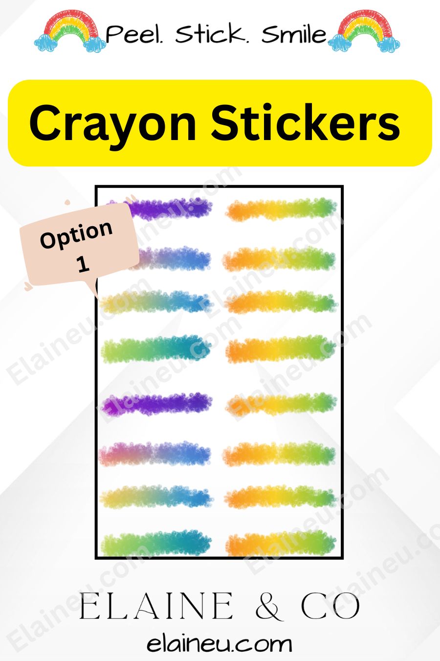 Planner Stickers – Thick Crayon Line Stickers with Clear Backgrounds for Journals and Bujo, EU-Planner-105