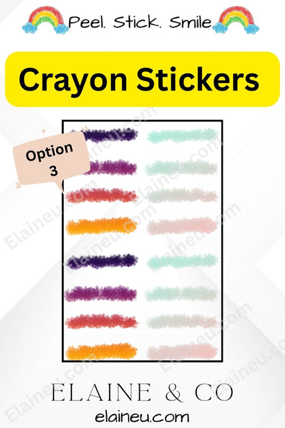 Planner Stickers – Thick Crayon Line Stickers with Clear Backgrounds for Journals and Bujo, EU-Planner-105