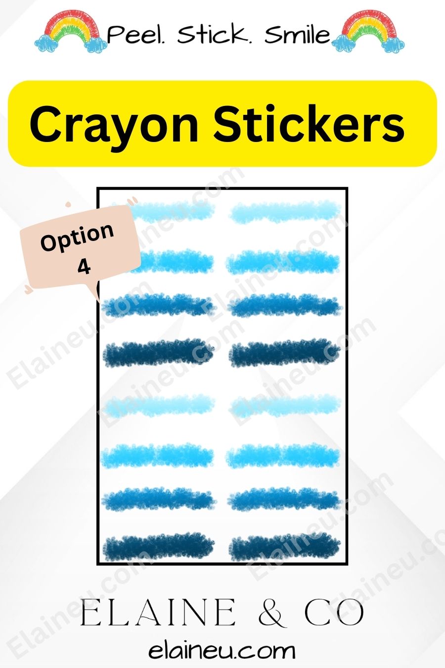 Planner Stickers – Thick Crayon Line Stickers with Clear Backgrounds for Journals and Bujo, EU-Planner-105