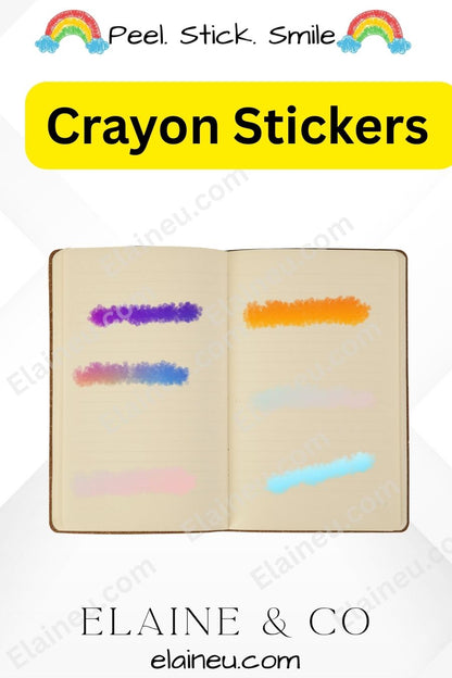 Planner Stickers – Thick Crayon Line Stickers with Clear Backgrounds for Journals and Bujo, EU-Planner-105