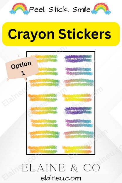 Planner Stickers – Double Underline Crayon Line Stickers with Clear Backgrounds, EU-Planner-106