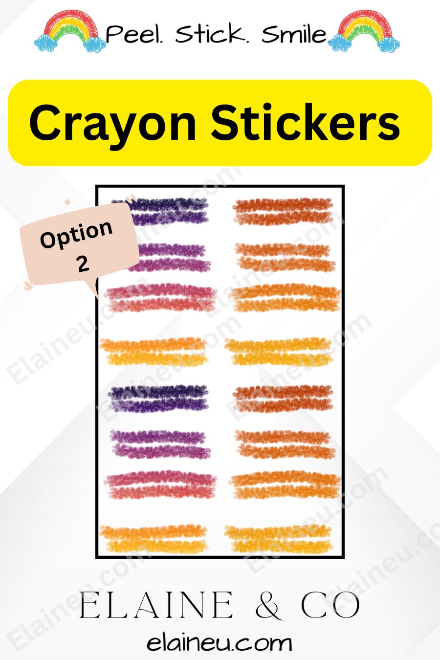 Planner Stickers – Double Underline Crayon Line Stickers with Clear Backgrounds, EU-Planner-106
