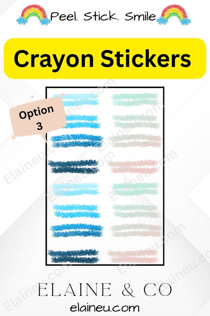 Planner Stickers – Double Underline Crayon Line Stickers with Clear Backgrounds, EU-Planner-106