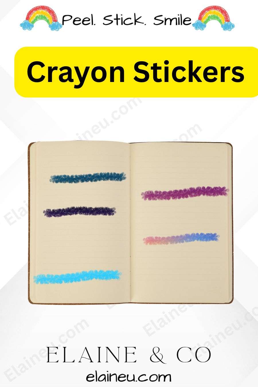 Planner Stickers – Thin Underline Handdrawn Crayon Line Stickers with Clear Backgrounds, EU-Planner-107