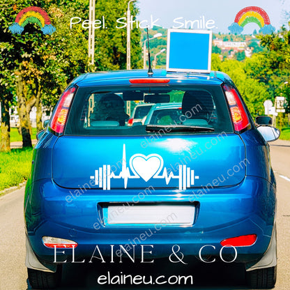 Workout decal sticker featuring a barbell and heart design, available in black, white, red, brushed gold, and blue. Made from durable vinyl for cars, laptops, tumblers, and gym gear. Perfect for CrossFit athletes, fitness lovers, and trainers. Sizes shown in images are not to scale – refer to size options for details.