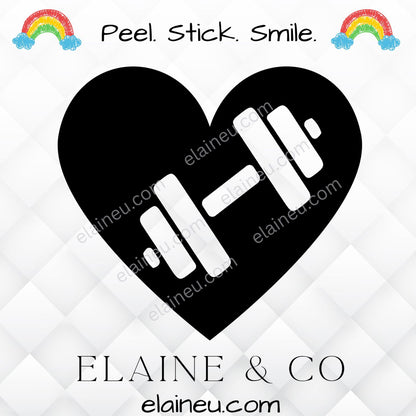 Title: Barbell and Heart Fitness Decal – Vinyl Gym Sticker for Car Windows, Laptops, and Water Bottles (Choose Size and Color)

Description:

Strong body. Strong heart.  
This Barbell and Heart Fitness Decal captures the passion behind every lift. Featuring a bold heart design with a barbell cutout in the center, it’s a simple yet powerful reminder that fitness isn’t just about strength — it’s about love for the process. Whether it’s your car window, water bottle, or laptop, this decal keeps your motivation