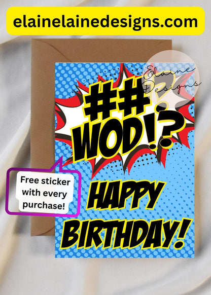 Custom Age WOD Happy Birthday Card | Comic Book Fitness Birthday Card | HYROX CrossFit Gift, EED-CARDS-41