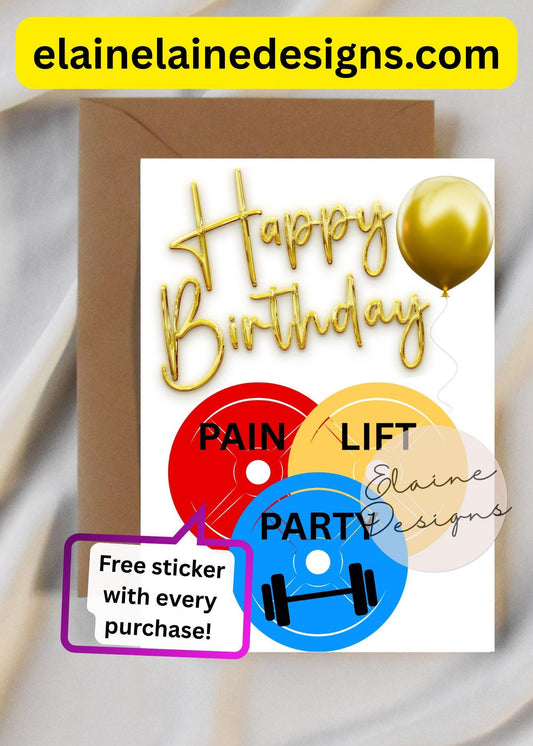 Happy Birthday Olympic Weight Plate Card | Fitness Birthday Card | HYROX CrossFit Gym Gift, EED-CARDS-34
