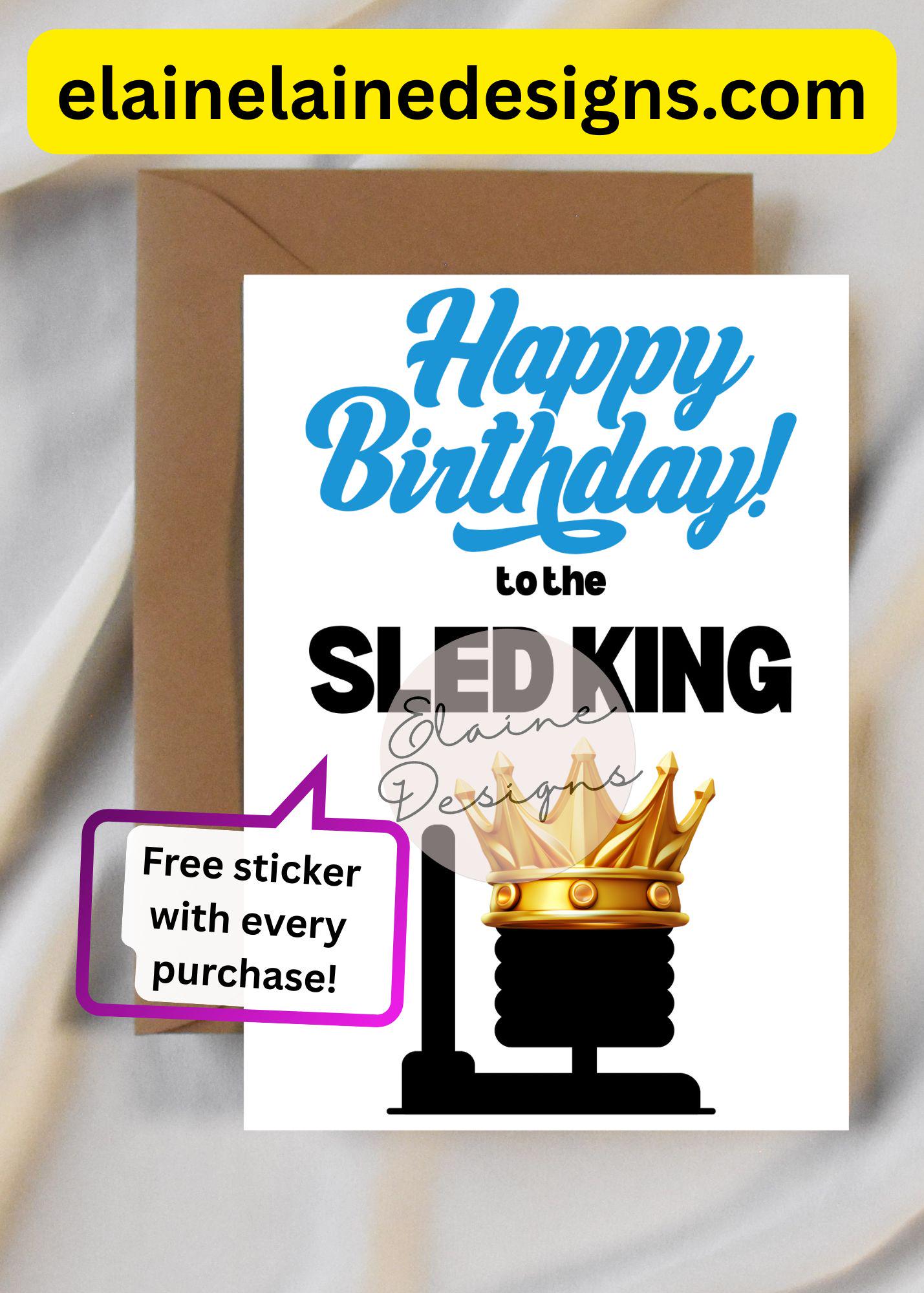 Happy Birthday to the Sled King Card | Funny HYROX Fitness Birthday Card | CrossFit Gym Gift, EED-CARDS-26