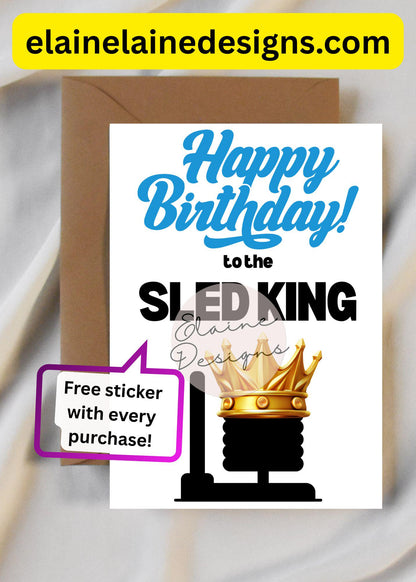 Happy Birthday to the Sled King Card | Funny HYROX Fitness Birthday Card | CrossFit Gym Gift, EED-CARDS-26