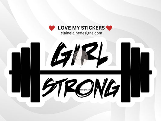 Girl Strong Barbell Sticker – Fitness Vinyl sticker, Crossfit sticker, Hyrox Sticker, EED-LIFT-65
