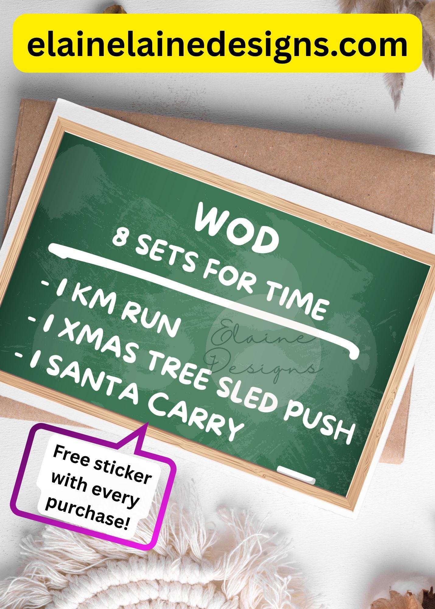 Hyrox Christmas card, Hyrox wod, Merry Christmas, Hyrox Christmas, sled push, Christmas tree, Santa carry, Hyrox cards, EED-CARDS-2