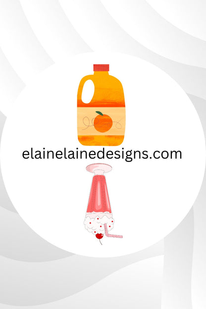 Tennis Spin Stickers – Food &amp; Drinks Theme (Orange Juice or Strawberry Sundae, Coke or Lemonade, Cocktail or Hot Chocolate, Chocolate Sundae or White Wine), Tennis stickers, Tennis Butts, Racquet Stickers, Pickleball Stickers, EED-SPIN-113