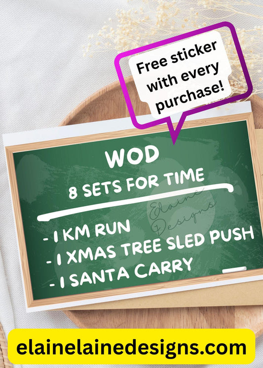 Hyrox Christmas card, Hyrox wod, Merry Christmas, Hyrox Christmas, sled push, Christmas tree, Santa carry, Hyrox cards, EED-CARDS-2