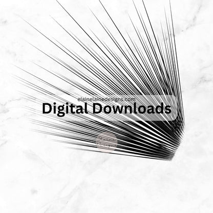 Hand-Drawn Speed Line Bundle – 8 Comic Book Speed Lines | Digital Download PNG & JPG, EED-Lines-399