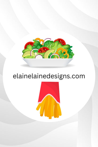 Tennis Spin Stickers – Steak or Lobster, Salad or Fries, Korean Food or Ice Cream Sandwich, Donut or Sandwich, Tennis stickers, EED-SPIN-112