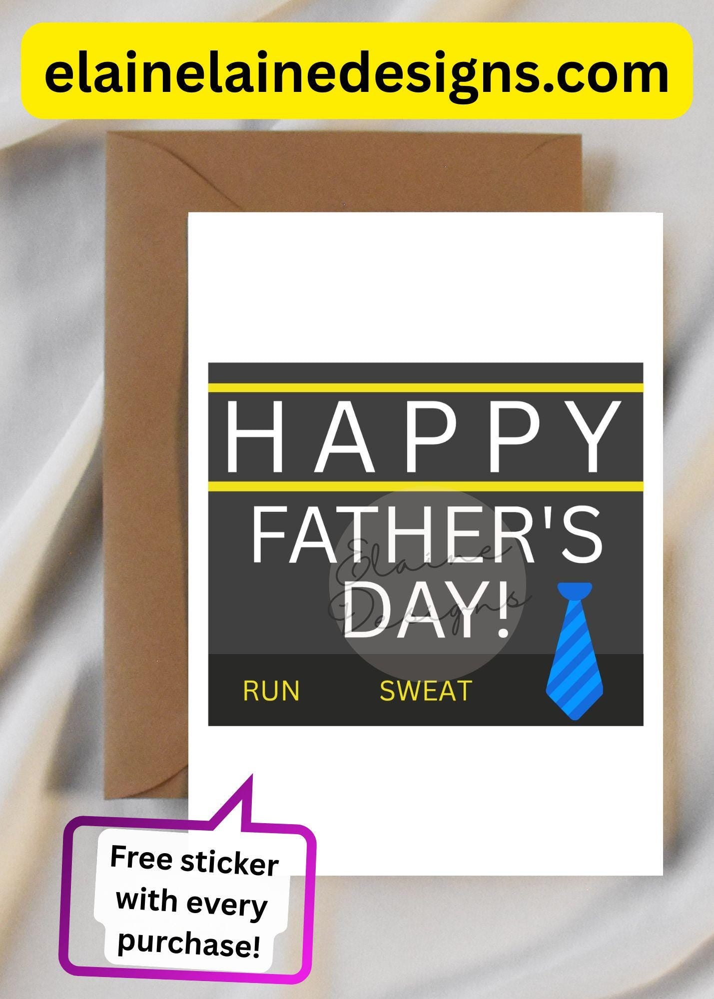 HYROX Dad Father’s Day Card – Funny Fitness Card | Run. Sweat. Tie. | CrossFit; Gym Gift, EED-CARDS-24