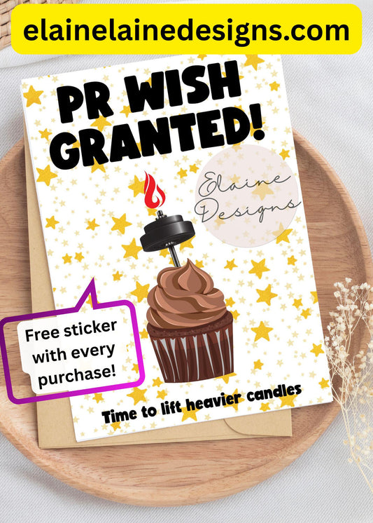 PR Wish Granted Birthday Card | Fitness Birthday Card | HYROX CrossFit Gym Gift, EED-CARDS-42