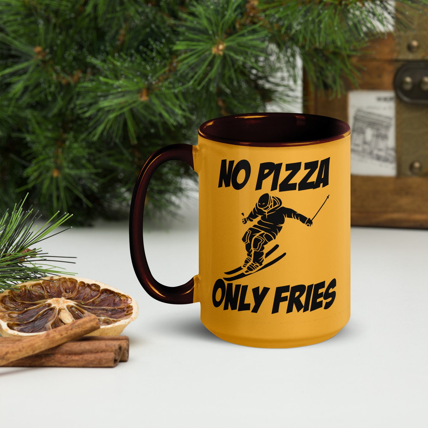 No Pizza, Only Fries Mug – Perfect for Skiiers