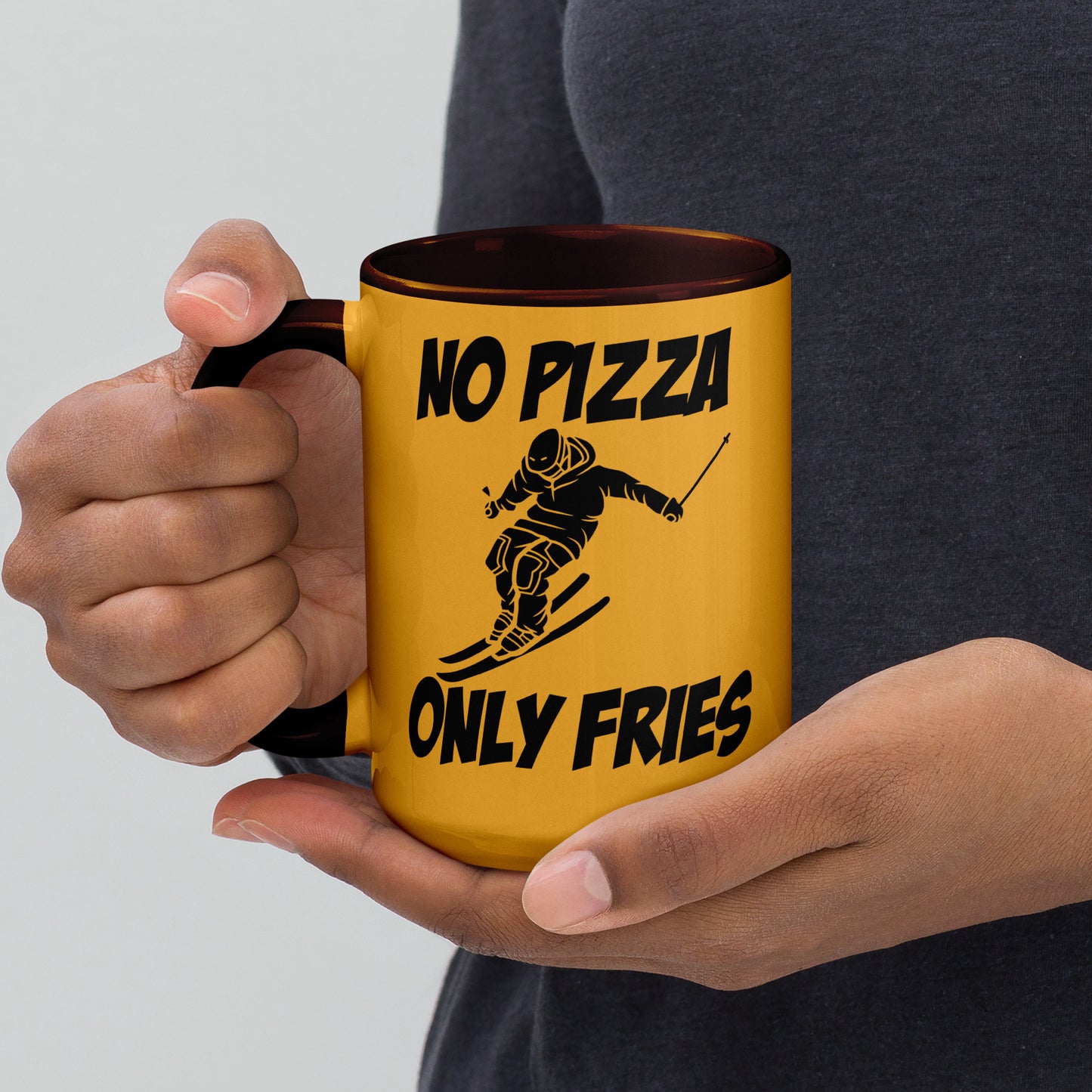 No Pizza, Only Fries Mug – Perfect for Skiiers